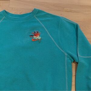 Price FiRM Nike Men's Turquoise French Terry Crewneck Pullover Top - size L